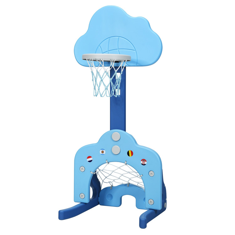 3-in-1 Kids Basketball Hoop Set with Balls-BlueCostway Gallery View 10 of 12