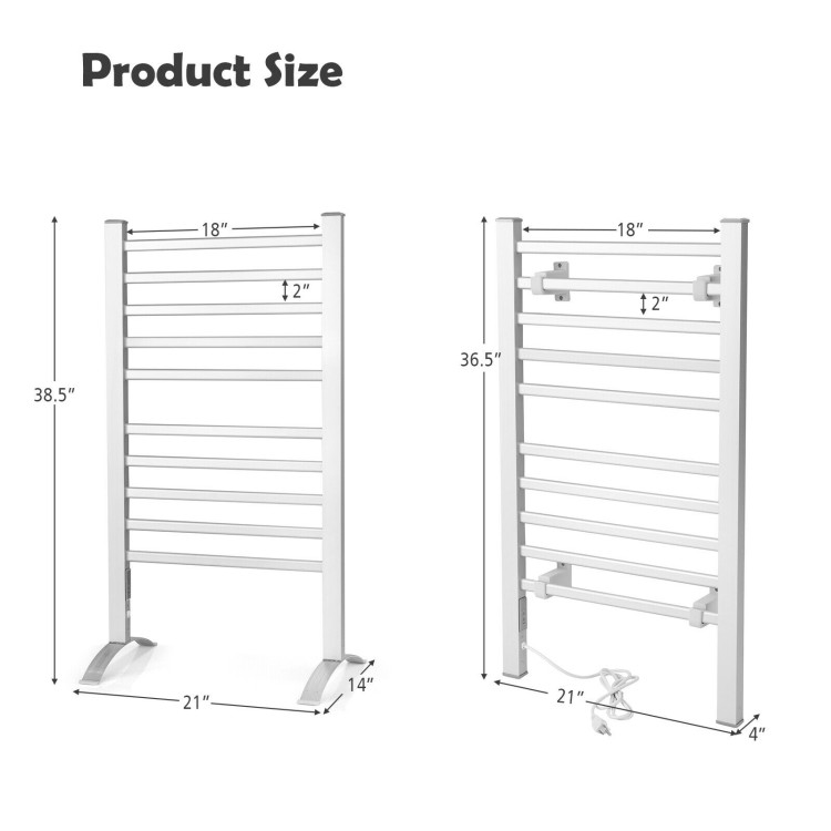 2-in-1 150W Freestanding and Wall-mounted Towel Warmer Drying Rack with TimerCostway Gallery View 4 of 12