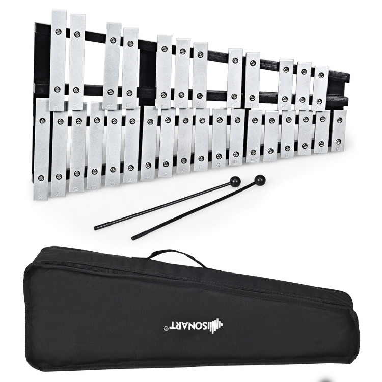 Foldable Aluminum Glockenspiel Xylophone 30 Note with BagCostway Gallery View 9 of 15