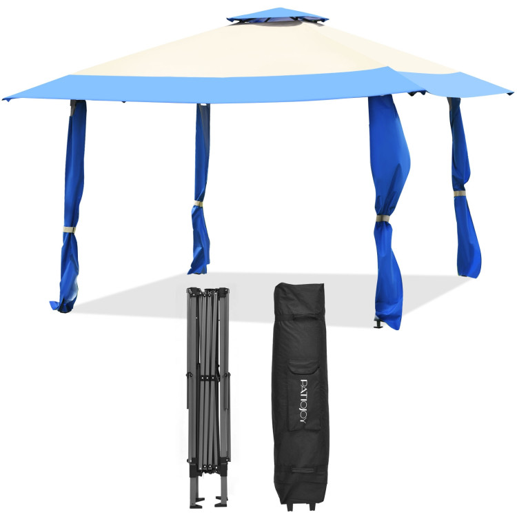 13 Feet x 13 Feet Pop Up Canopy Tent Instant Outdoor Folding Canopy Shelter-BlueCostway Gallery View 4 of 15
