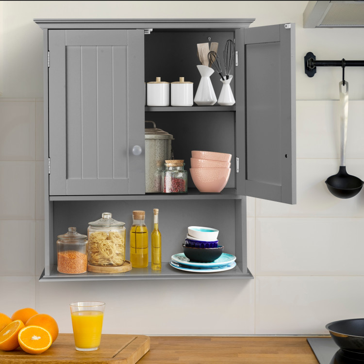 Wall Mount Bathroom Storage Cabinet -Gray - Gallery View 7 of 13