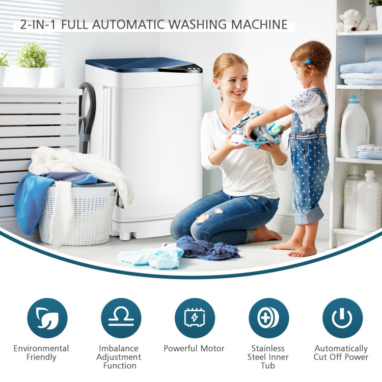 Full-automatic Washing Machine 7.7 lbs Washer / Spinner Germicidal-BlueCostway Gallery View 5 of 10