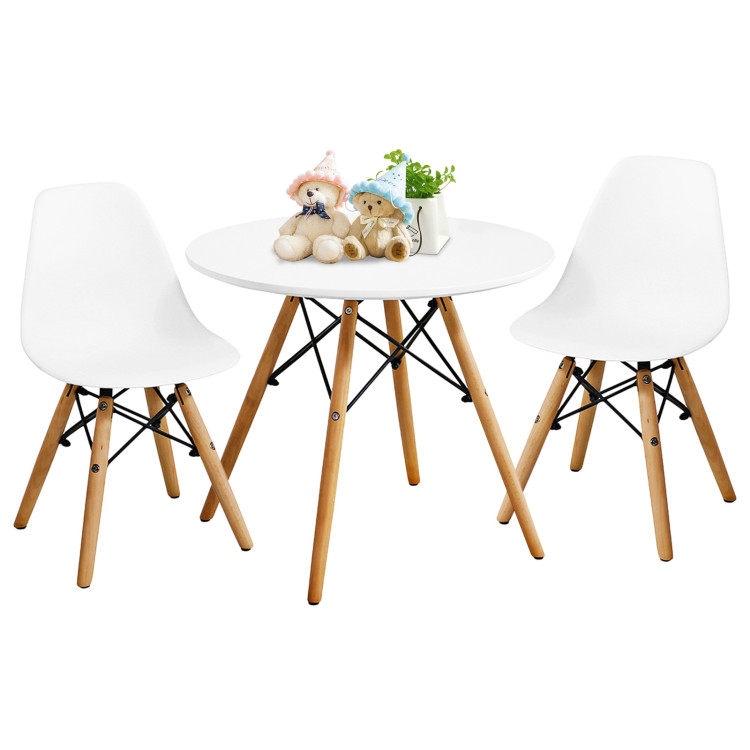 Kid's Modern Dining Table Set with 2 Armless ChairsCostway Gallery View 10 of 12