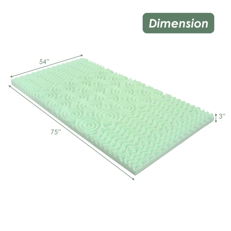 3 Inch Comfortable Mattress Topper Cooling Air Foam-Full SizeCostway Gallery View 4 of 10
