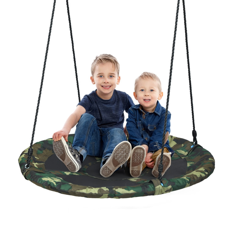 40 Inch Flying Saucer Tree Swing Outdoor Play Set with Adjustable Ropes Gift for KidsCostway Gallery View 3 of 12