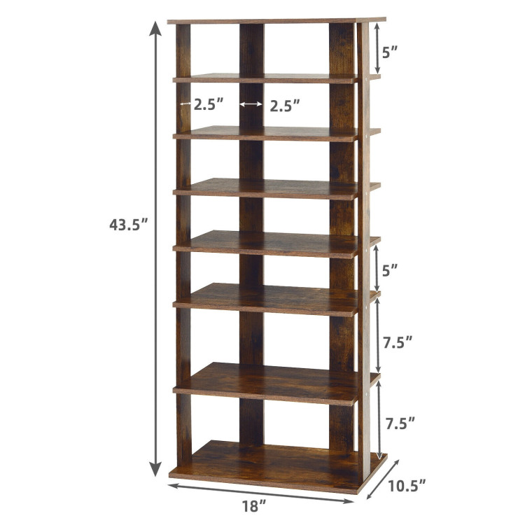 7 Tiers Vertical Shoe Rack Free Standing Concise Shelves StorageCostway Gallery View 5 of 33