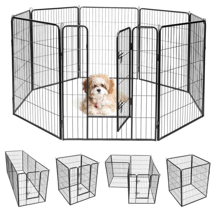 40 Inch 8 Metal Panel Heavy Duty Pet Playpen Dog FenceCostway Gallery View 7 of 13
