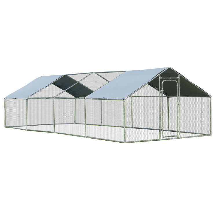 Large Walk In Chicken Coop with Roof Cover BackyardCostway Gallery View 1 of 10