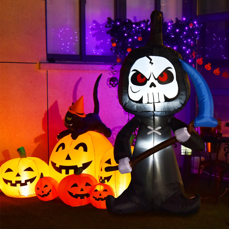 6 Feet Halloween Inflatable Decorations with Built-in LED LightsCostway Gallery View 2 of 12