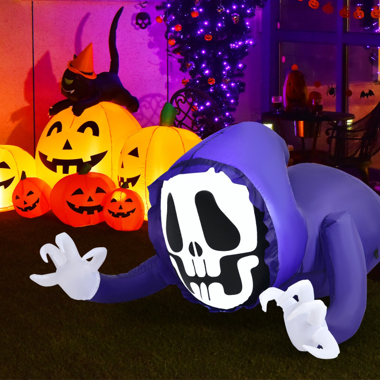 4 Feet Halloween Inflatable Ghost with Built-in LED LightsCostway Gallery View 6 of 12