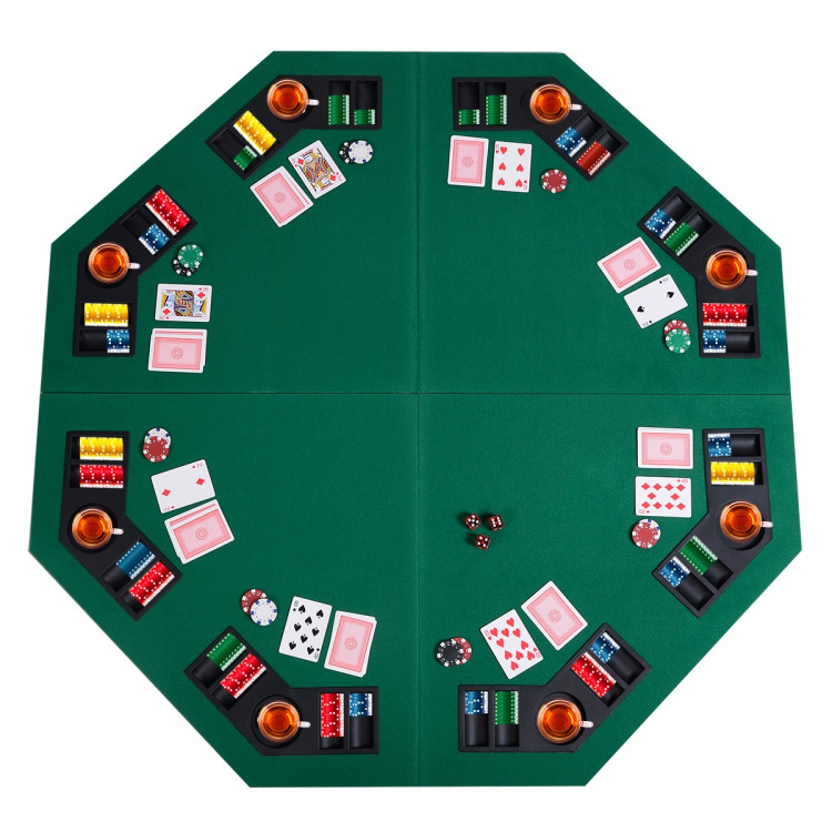 48 Inch 8 Players Octagon Fourfold Poker Table TopCostway Gallery View 2 of 7