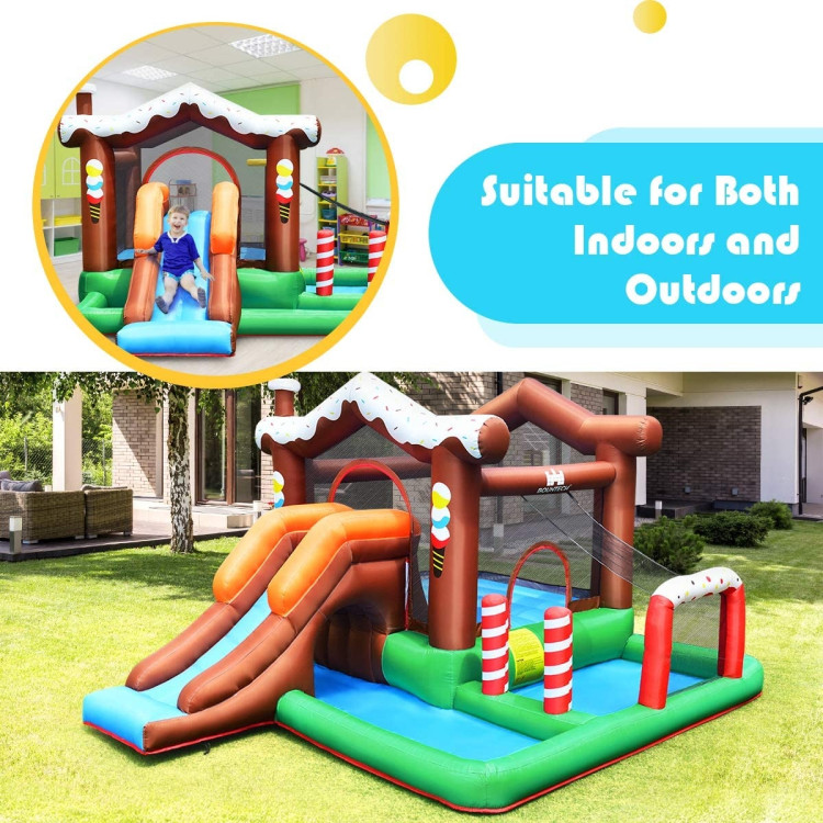 Outdoor Indoor Inflatable Kids Bounce House with 480W Air Blower Costway Gallery View 6 of 8
