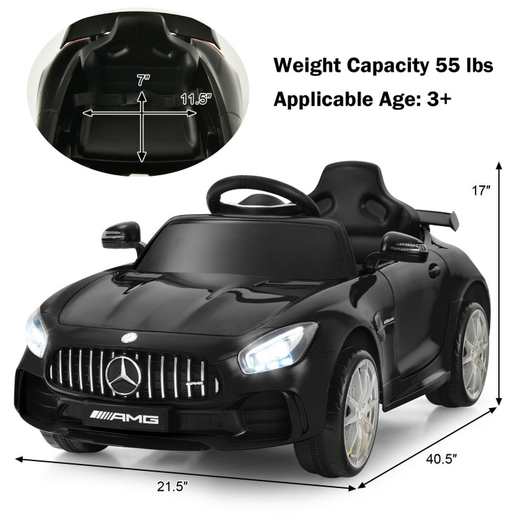 12V Licensed Mercedes Benz Kids Ride-On Car with Remote Control-BlackCostway Gallery View 5 of 13