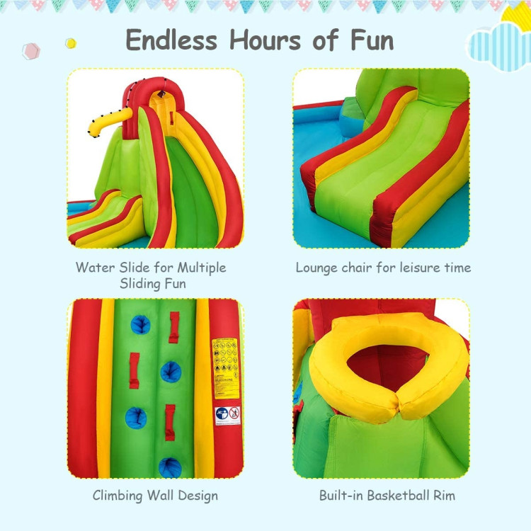 Kids Gift Inflatable Water Slide Bounce Park with 480 W BlowerCostway Gallery View 3 of 9