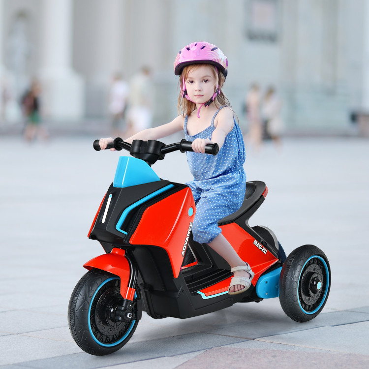 6V 3 Wheels Toddler Ride-On Electric Motorcycle with Music Horn-RedCostway Gallery View 1 of 9