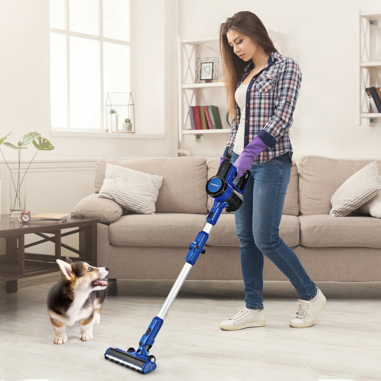 3-in-1 Handheld Cordless Stick Vacuum Cleaner with 6-cell Lithium Battery-BlueCostway Gallery View 1 of 10