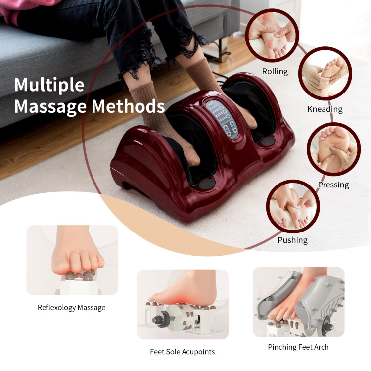 Therapeutic Shiatsu Foot Massager with High Intensity Rollers-RedCostway Gallery View 11 of 11