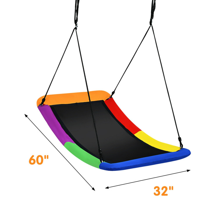 700lb Giant 60 Inch Skycurve Platform Tree Swing for Kids and Adults-MulticolorCostway Gallery View 4 of 12