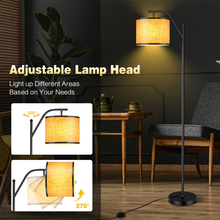 Standing Floor Lamp with Adjustable Head for Living Room and BedroomCostway Gallery View 9 of 10