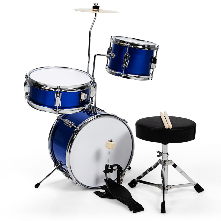 5 Pieces Junior Drum Set with 5 Drums-BlueCostway Gallery View 1 of 10