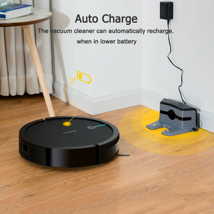 Voice Control Self-Charge Vacuum Cleaner Robot -BlackCostway Gallery View 2 of 7