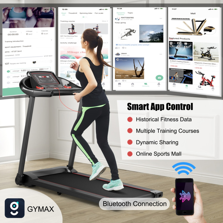 2.25HP Electric Running Machine Treadmill with Speaker and APP Control-RedCostway Gallery View 3 of 10