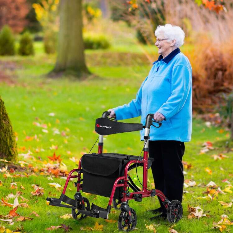 Rollator walker and wheelchair in one