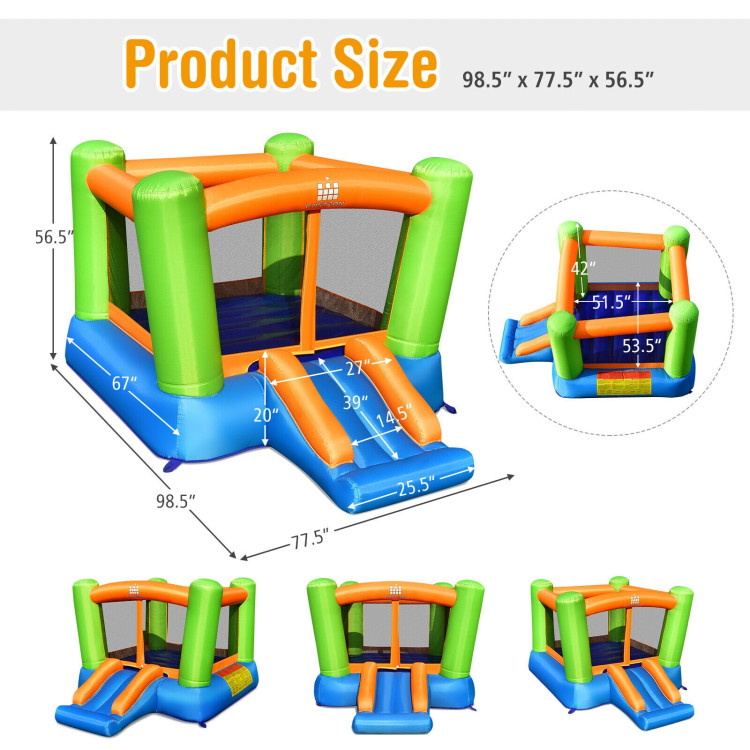 Kids Inflatable Bounce House without Blower for Indoor and OutdoorCostway Gallery View 4 of 10