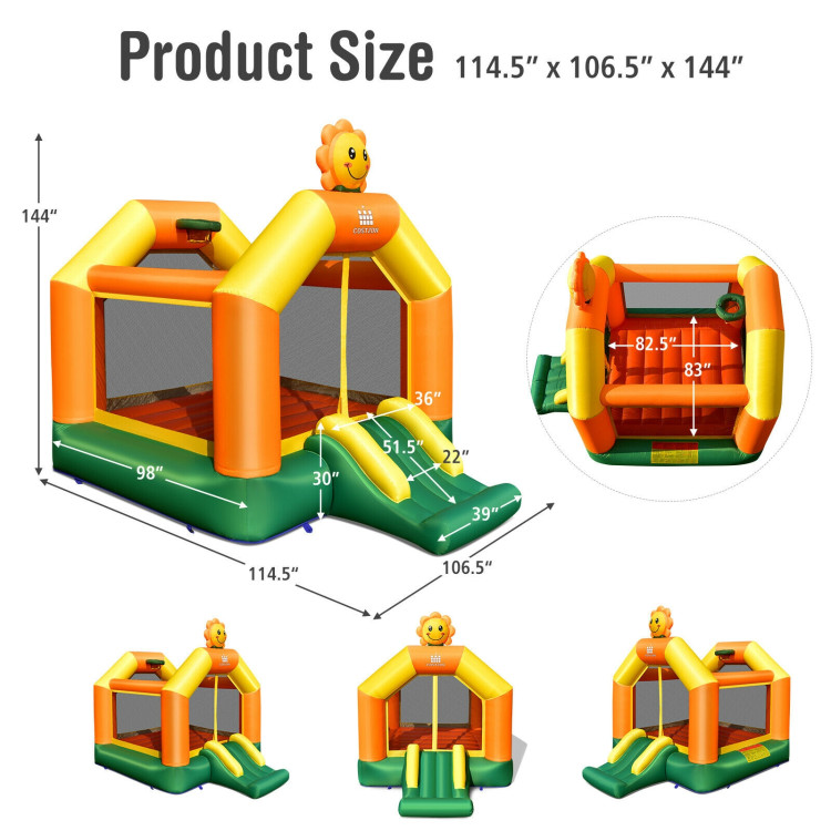 Kids Inflatable Bounce Jumping Castle House with Slide without BlowerCostway Gallery View 4 of 10