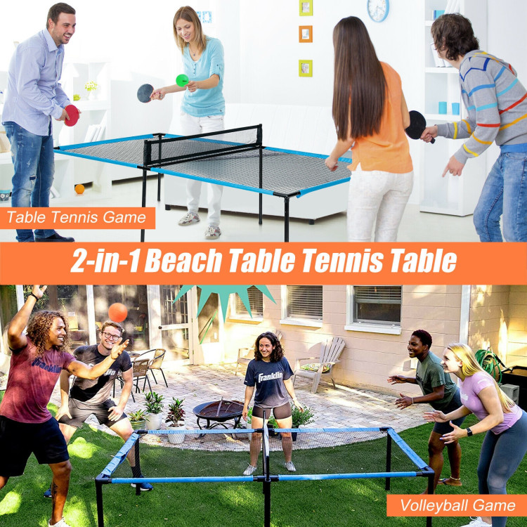 Portable Ping Pong Table Game Set with 2 PaddlesCostway Gallery View 3 of 10