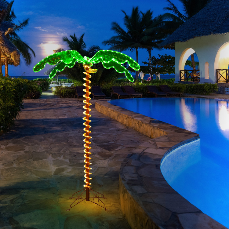 5 Feet LED Pre-lit Palm Tree Decor with Light RopeCostway Gallery View 8 of 12