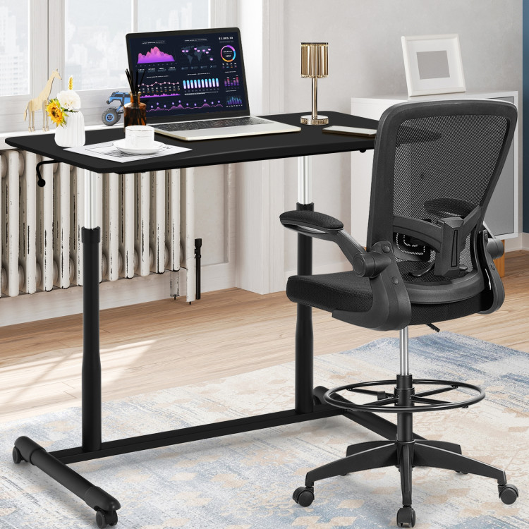 oosters Senator Voorkomen Height Adjustable Computer Desk Sit to Stand Rolling Notebook Table -  Costway