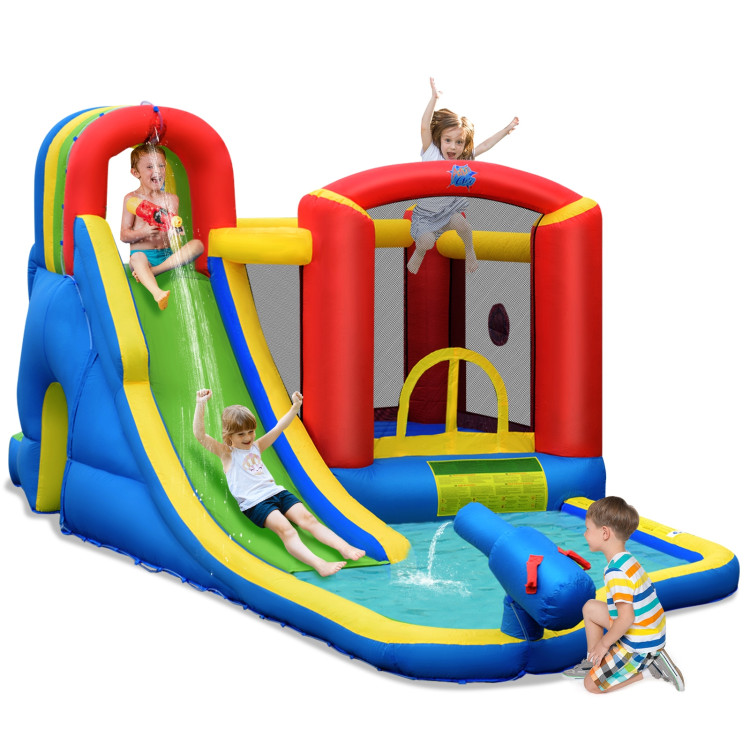 Inflatable Kid Bounce House Slide Climbing Splash Park Pool Jumping Castle Without BlowerCostway Gallery View 3 of 8