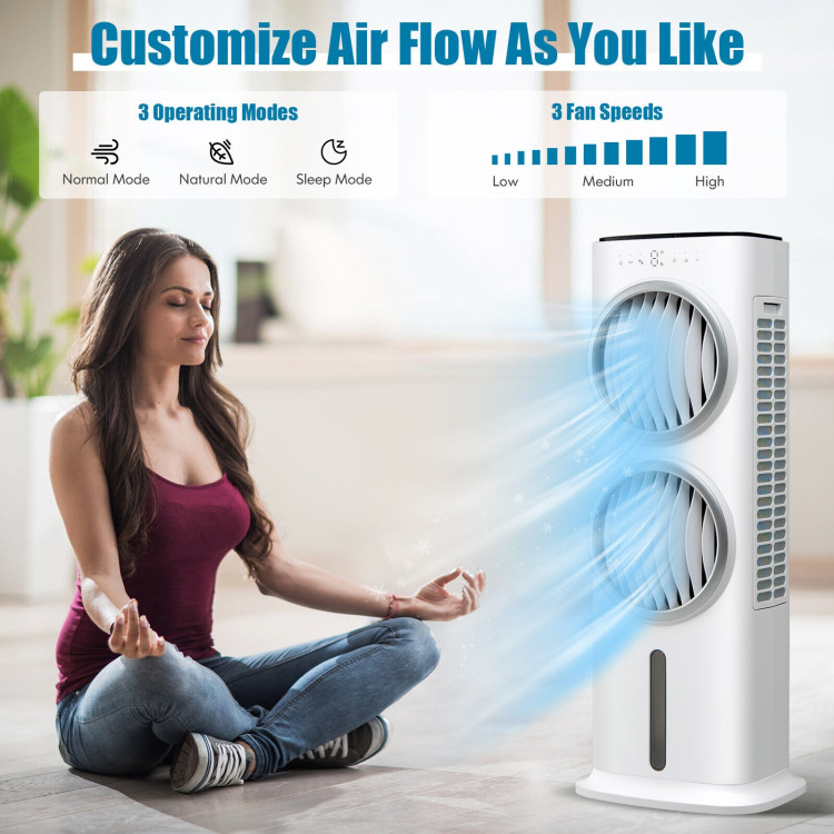 3-in-1 Evaporative Air Cooler with 9H Timer Remote-WhiteCostway Gallery View 3 of 10