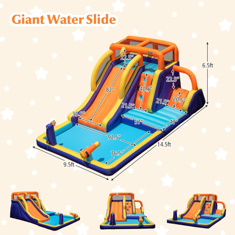 4-in-1 Kids Bounce Castle with Splash Pool without BlowerCostway Gallery View 4 of 9