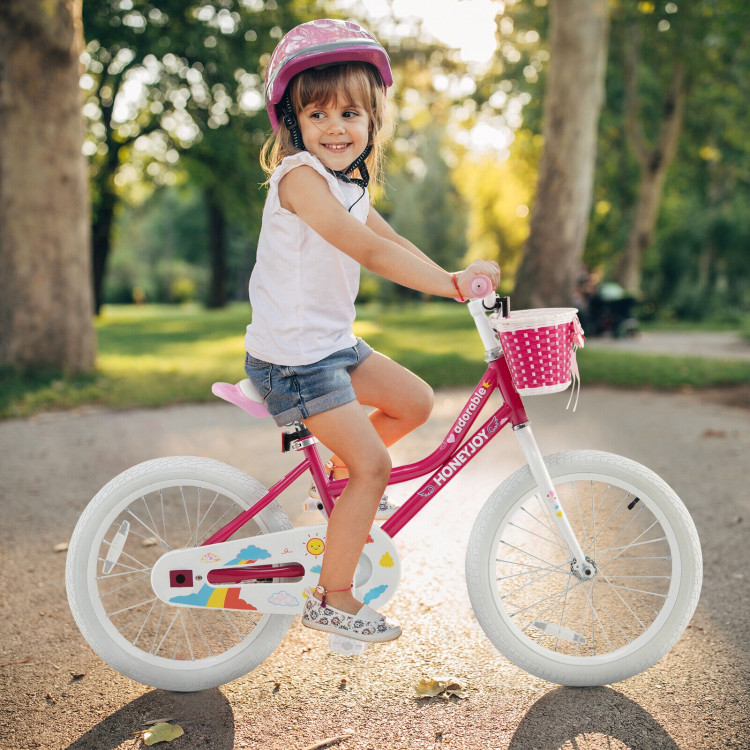 Kids Bicycle 18 Inch Toddler and Kids Bike with Training Wheels for 6-8 Year Old Kids-PinkCostway Gallery View 2 of 10