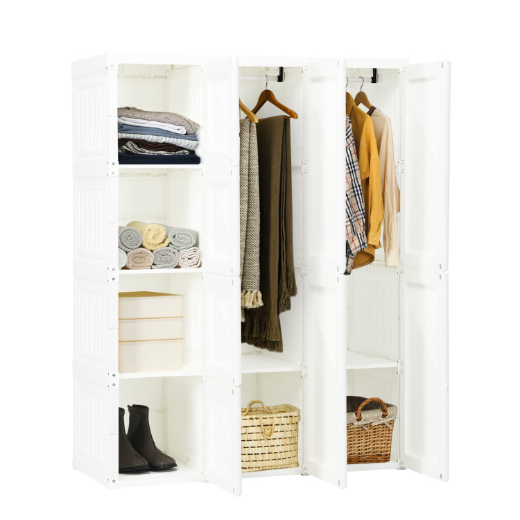 Foldable Closet Clothes Organizer with 8 Cubby StorageCostway Gallery View 6 of 9