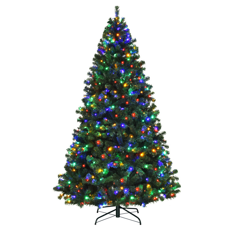 7.5 Feet Pre-Lit Artificial Spruce Christmas Tree with 550 Multicolor Lights for FestivalCostway Gallery View 10 of 10