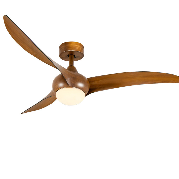 52 Inch Ceiling Fan with Changeable Light Color and 6-Level Adjustable Speed-BrownCostway Gallery View 3 of 11