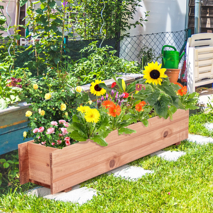 Wooden Decorative Planter Box for Garden Yard and WindowCostway Gallery View 2 of 10