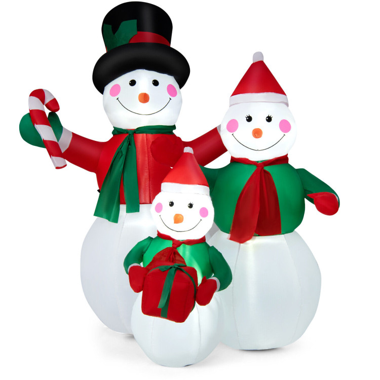 Inflatable Christmas Snowman Family Decoration with LED LightsCostway Gallery View 1 of 10