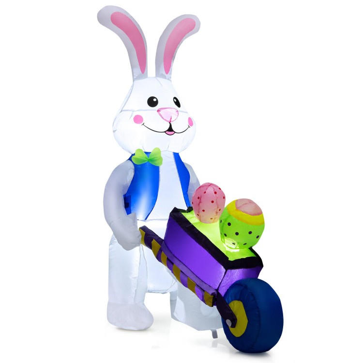 Inflatable Easter Rabbit Decoration with Pushing CartCostway Gallery View 1 of 10