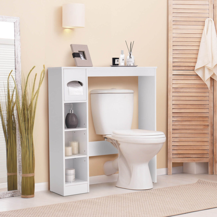 Wooden Over the Toilet Storage Cabinet Bathroom Space Saver with