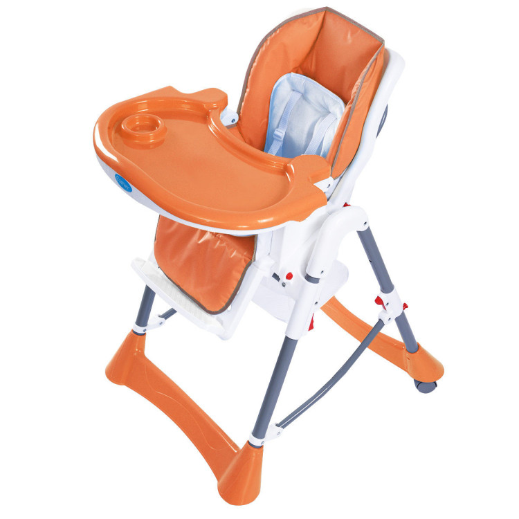 Portable Folding Baby High Chair Toddler Feeding Seat-orangeCostway Gallery View 18 of 24