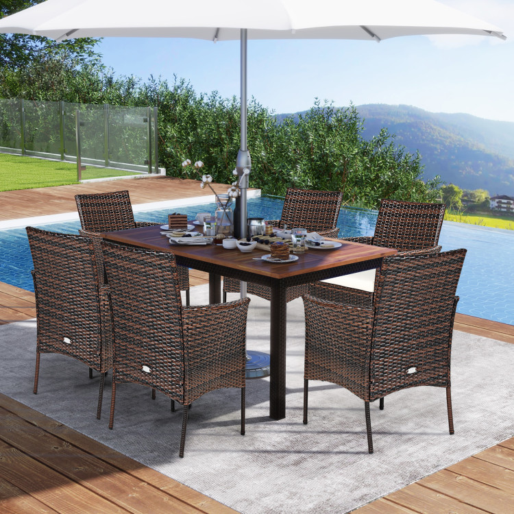2 Pieces Outdoor PE Rattan Armchairs with Removable Cushions - Gallery View 5 of 12