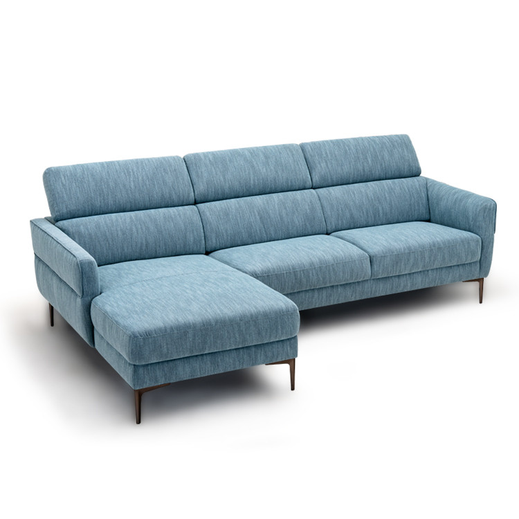 105 Inch L-Shaped Sofa Couch with 3 Adjustable Headrests-BlueCostway Gallery View 1 of 10