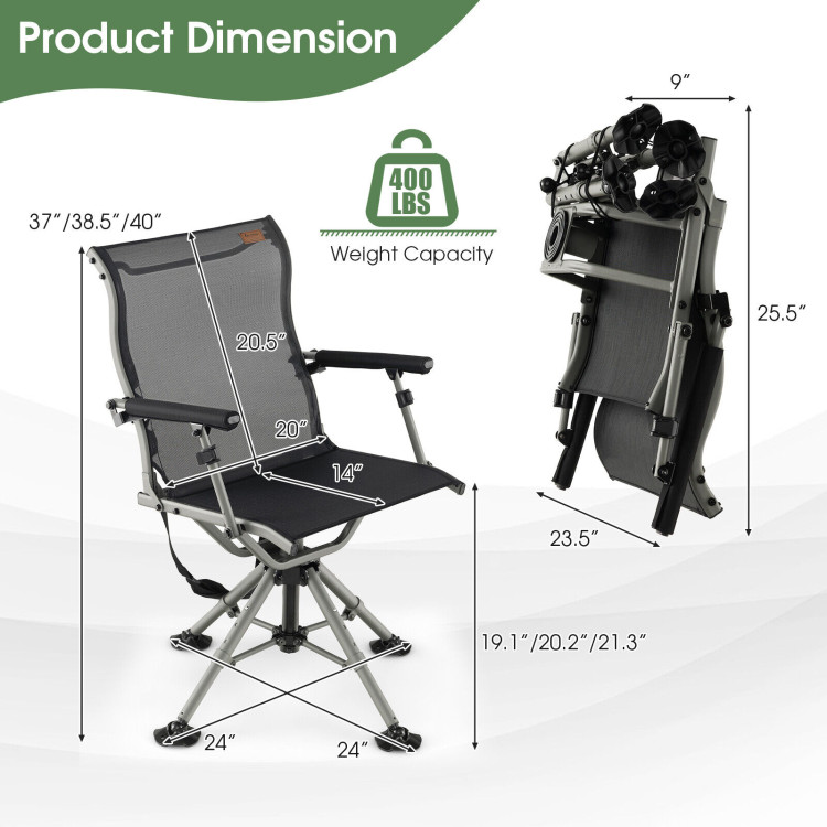 360 Degree Silent Swivel Hunting Chair - Costway