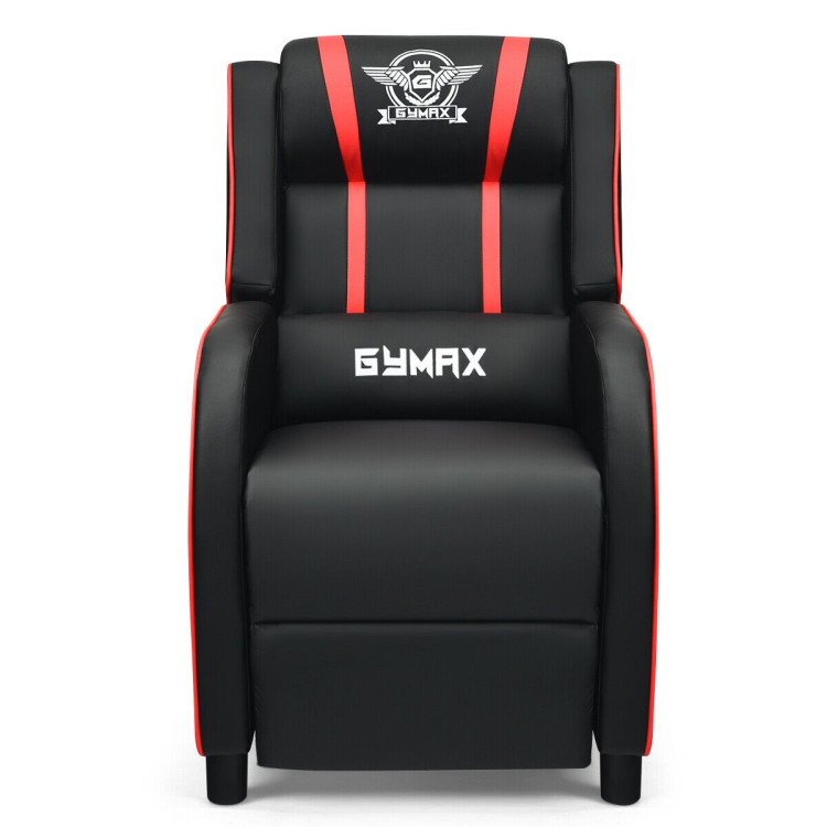 Massage Racing Gaming Single Recliner Chair-RedCostway Gallery View 4 of 13