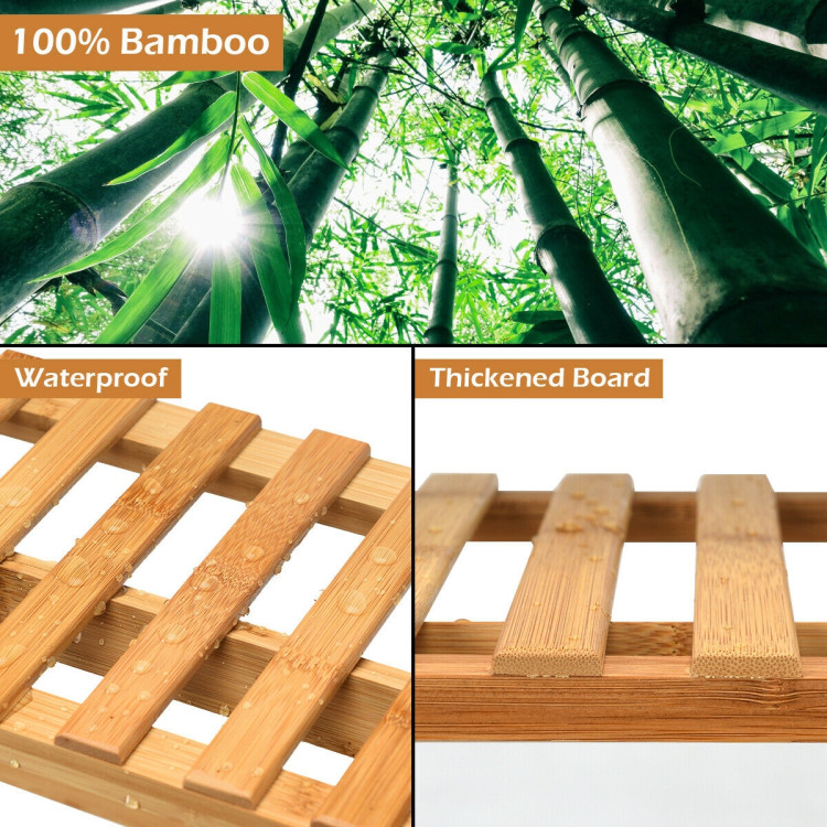 3 Tiers Bamboo Hanging Folding Plant Shelf StandCostway Gallery View 11 of 13
