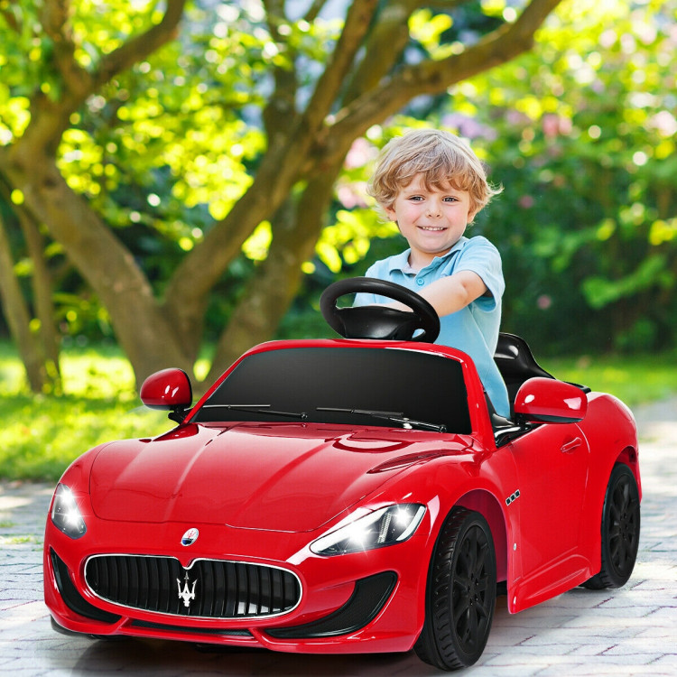 Licensed Maserati GranCabrio 12v Battery Powered Vehicle with Remote Control and LED LightsCostway Gallery View 1 of 10